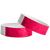 duplicate number sets shown in neon pink tyvek 3/4" wristbands 
