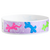 Wristband with colorful gecko designs on a light purple background
