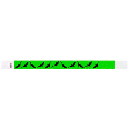 neon green tyvek 3/4" wristbands with black gecko pattern