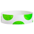 White wristband with green circular patterns on a white background