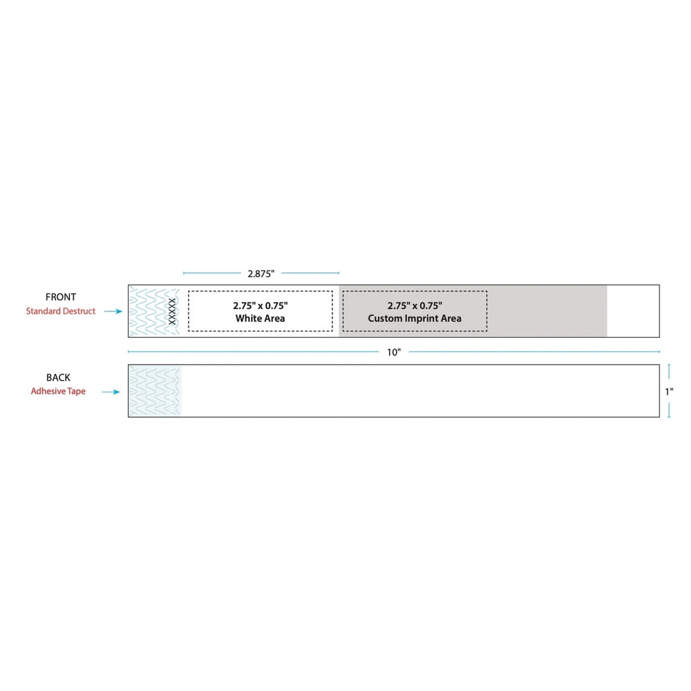 template for half flood tyvek wristband 