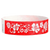 Red wristband with white hawaiian floral patterns 