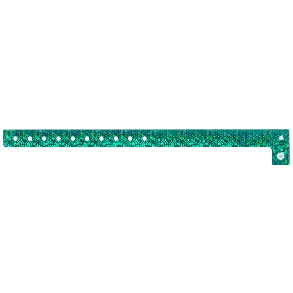 Plastic holographic wristband in aqua - flat version shown 