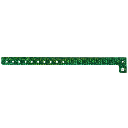 Plastic holographic wristband in green - flat version shown 