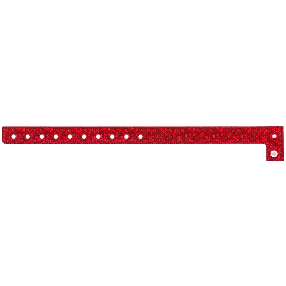 Plastic holographic wristband in red - flat version shown 