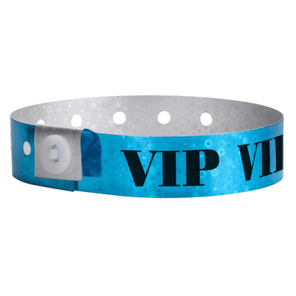 Vip holographic Wristband shown in blue