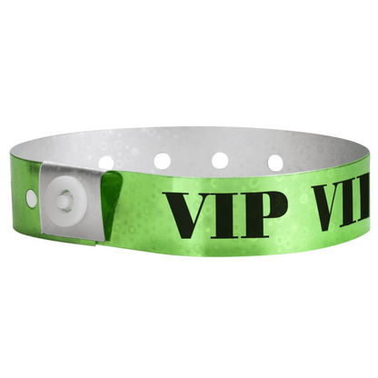 Vip holographic Wristband shown in green