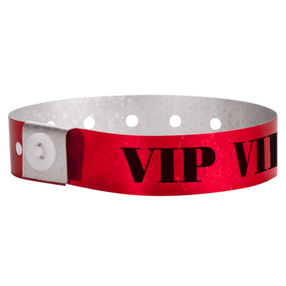 Vip holographic Wristband shown in red