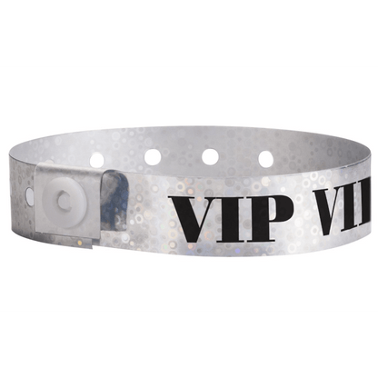 Vip holographic Wristband shown in silver