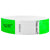 neon green litter free tyvek wristbands shown with the area to imprint your custom logo and or text