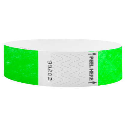 Litter Free Tyvek3-4 Wristband Solid Neon green -  round version shown
