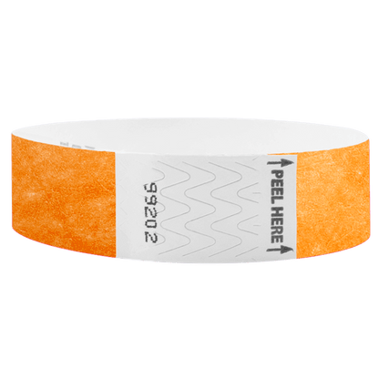 Litter Free Tyvek3-4 Wristband Solid Neon orange -  round version shown