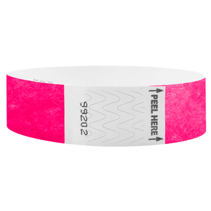 Litter Free Tyvek3-4 Wristband Solid Neon pink -  round version shown