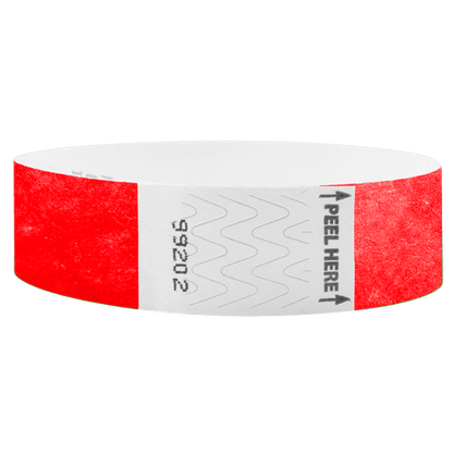 Litter Free Tyvek3-4 Wristband Solid Neon red -  round version shown