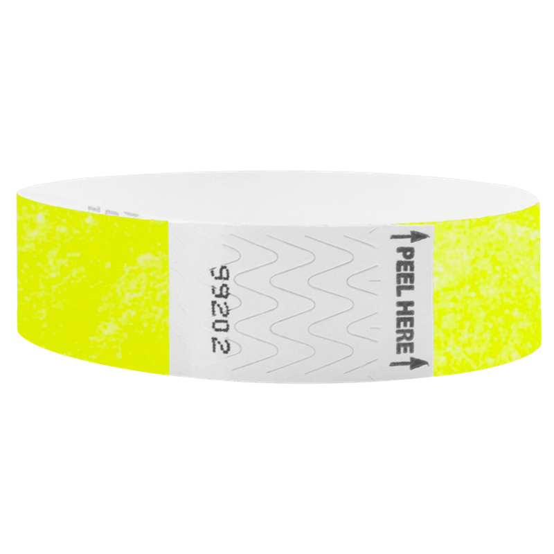 Litter Free Tyvek3-4 Wristband Solid Neon yellow -  round version shown