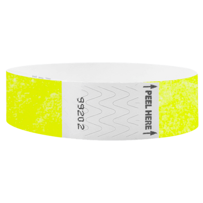 Litter Free Tyvek3-4 Wristband Solid Neon yellow -  round version shown