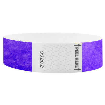 Litter Free Tyvek3-4 Wristband Solid Neon purple -  round version shown