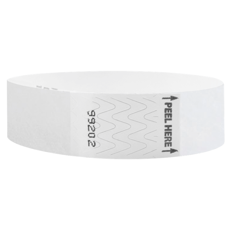 Litter Free Tyvek3-4 Wristband Solid Neon white -  round version shown