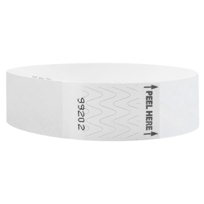 Litter Free Tyvek3-4 Wristband Solid Neon white -  round version shown