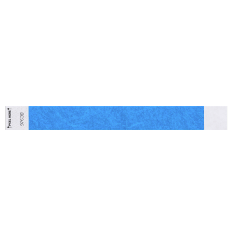 Tyvek 1" Litter free wristband in neon blue
