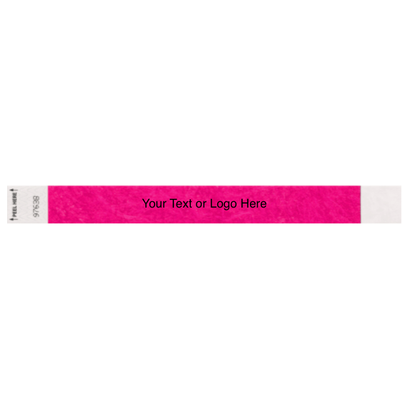 tyvek 1" Litter free custom wristband solid neon pink