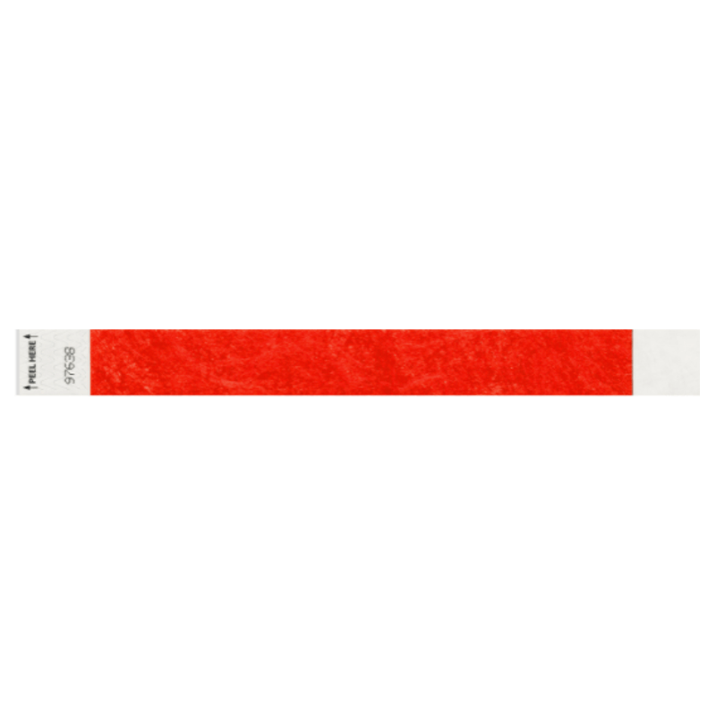 Tyvek 1" Litter free wristband in neon red