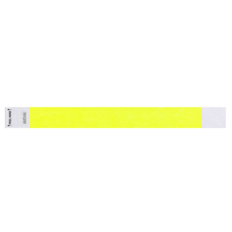 Tyvek 1" Litter free wristband in neon yellow