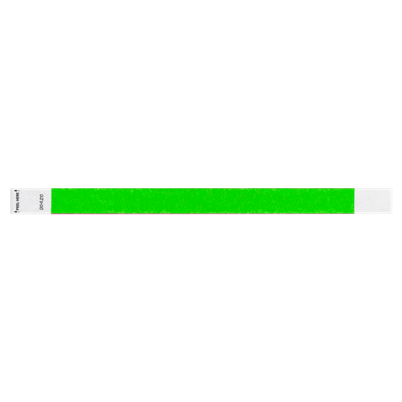 Litter Free tyvek wristband 3/4" solid neon green