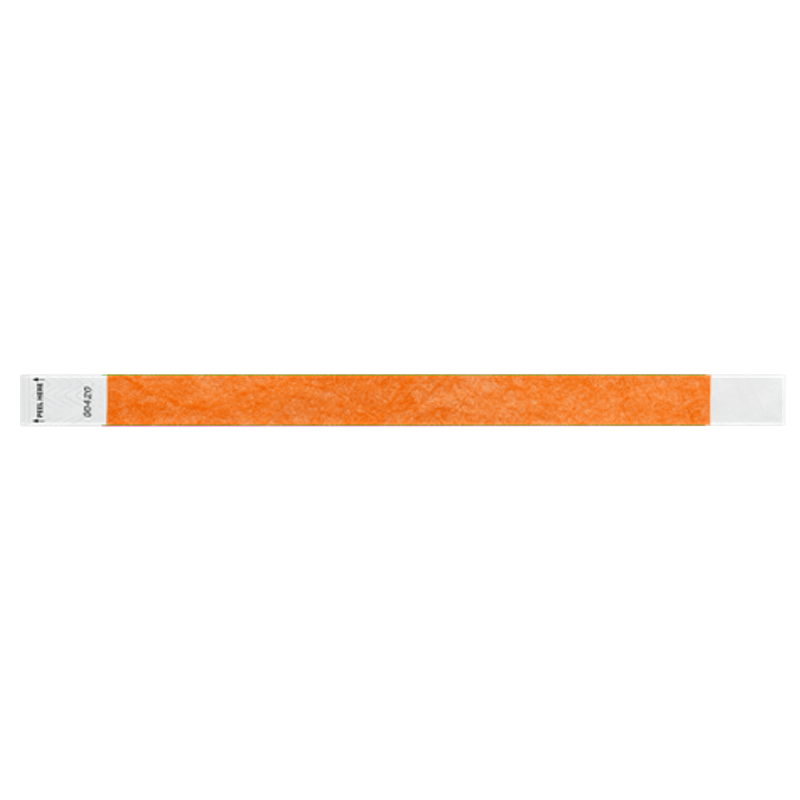 Litter Free tyvek wristband 3/4" solid neon orange
