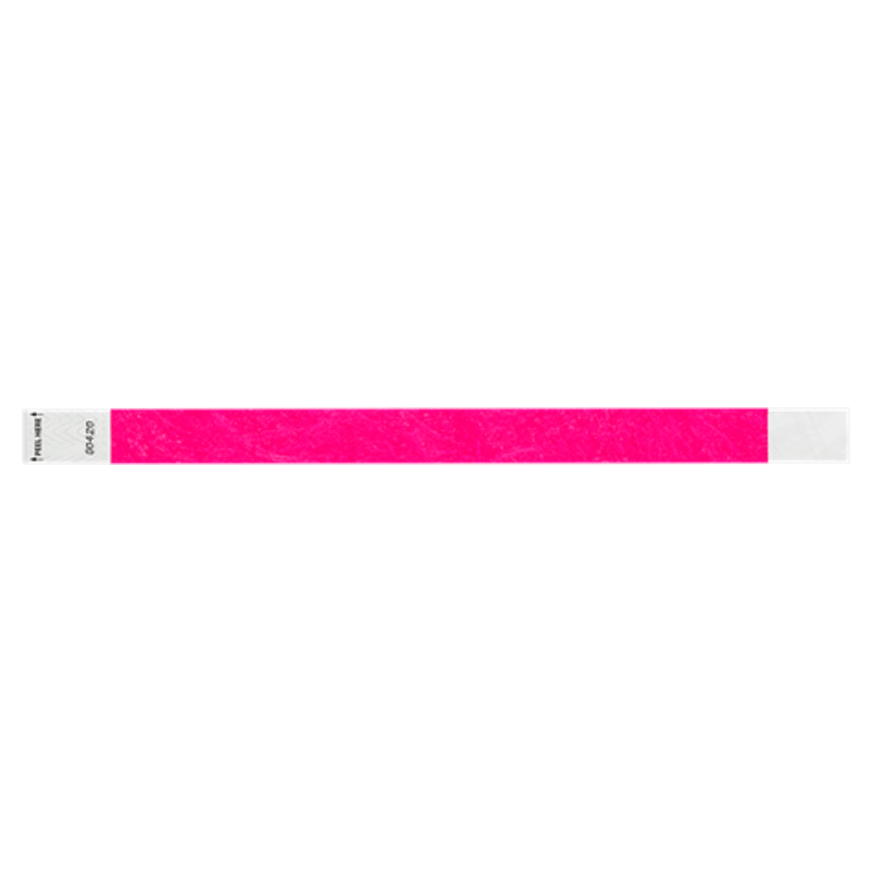 Litter Free tyvek wristband 3/4" solid neon pink