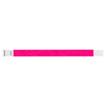 Litter Free tyvek wristband 3/4" solid neon pink