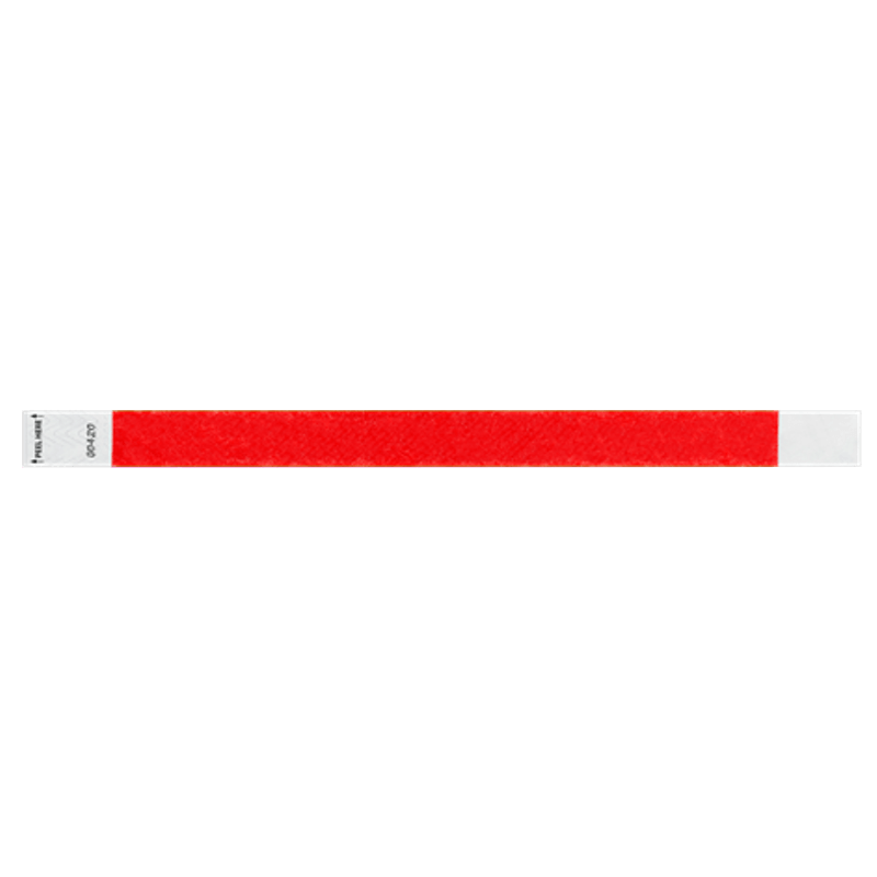 Litter Free tyvek wristband 3/4" solid neon red
