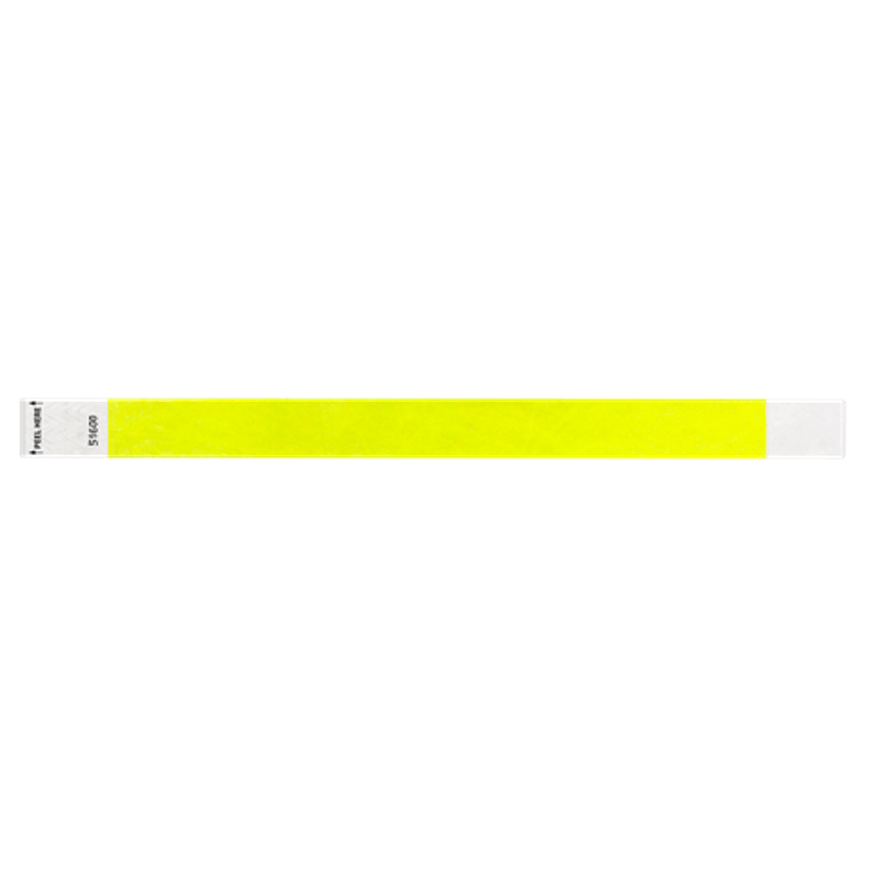 Litter Free tyvek wristband 3/4" solid neon yellow
