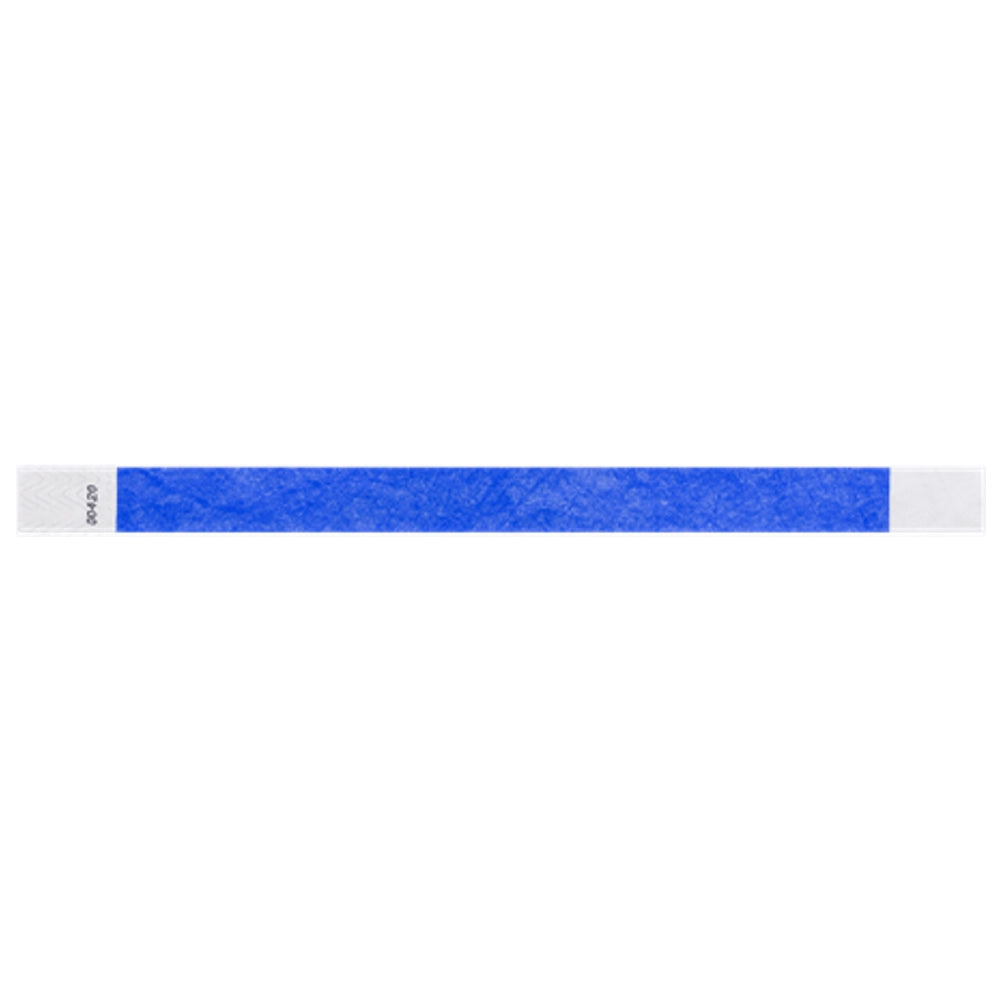 Marine blue solid tyvek wristband in flat 