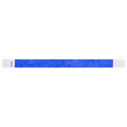 Marine blue solid tyvek wristband in flat 