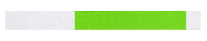tyvek 1" half flood wristbands shown in neon green