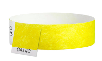 tyvek 3/4" detachable stub wristband neon yellow