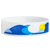 White wristband with blue wave and yellow sun design on a white background