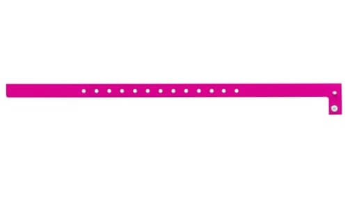  Custom Slim Plastic Wristbands  Neon Pink