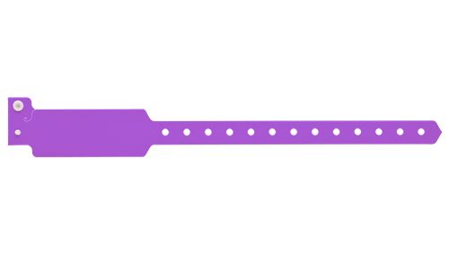 Custom Wide Face Plastic Wristbands  Purple