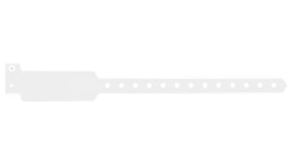 Custom Wide Face Plastic Wristbands  White