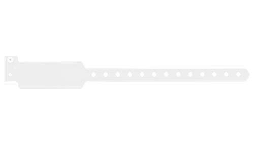 Custom Wide Face Plastic Wristbands  White