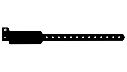 Custom Wide Face Plastic Wristbands  Black
