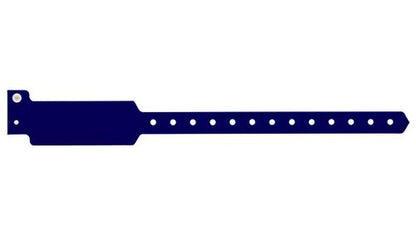 Custom Wide Face Plastic Wristbands  Navy Blue