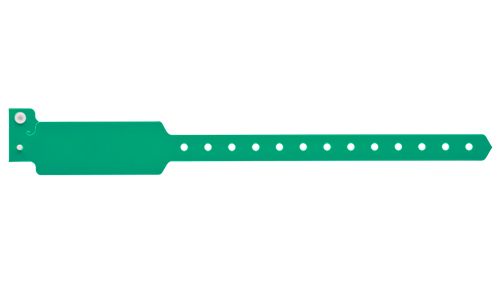 Custom Wide Face Plastic Wristbands  Pantone Green