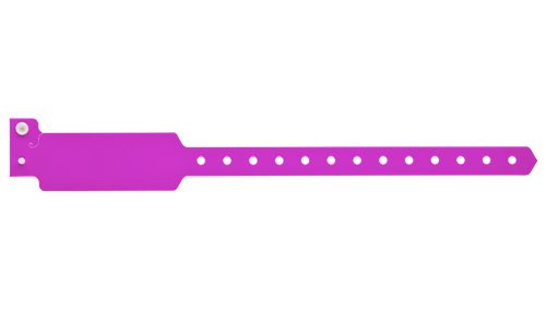 Custom Wide Face Plastic Wristbands  Pantone Purple