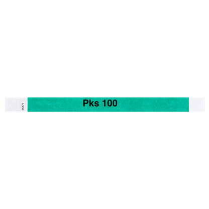 tyvek 3/4" solid wristband  pantone green pks 100