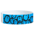 Blue Wristband with black penguin design 