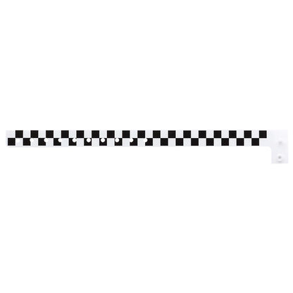 Plastic wristband with a black and white checkerboard pattern - shown in flat 