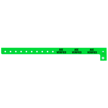 plastic age verified wristband in neon green